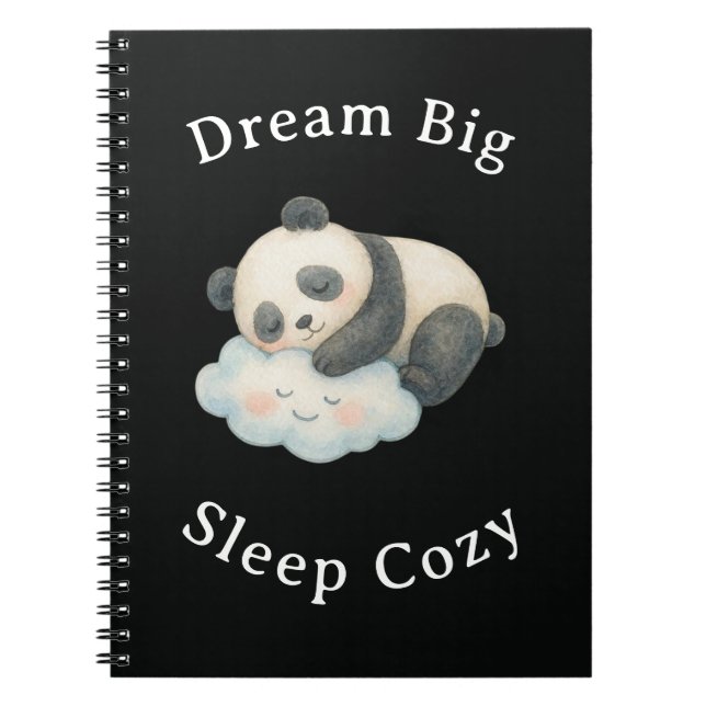Cuaderno Lindo Panda Dormido en Nube Acuarela (Frente)