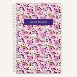 Cuaderno Lindo patrón de amor unicornio contra San Valentín