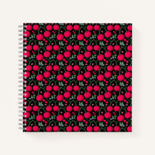 Cuaderno Lindo patrón de cereza Estética   Cereza roja sin 