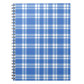 Cuaderno Lindo patrón de cuadros de gingham azul retro