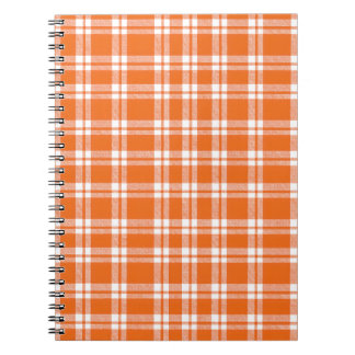 Cuaderno Lindo patrón de cuadros gingham naranja retro