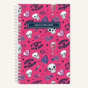Cuaderno Lindo patrón de doodle adolescente contra San Vale