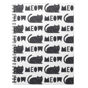 Cuaderno lindo patrón de gato. Ilustracion de época