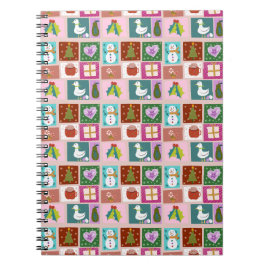 Cuaderno Lindo patrón de patchwork de Navidad