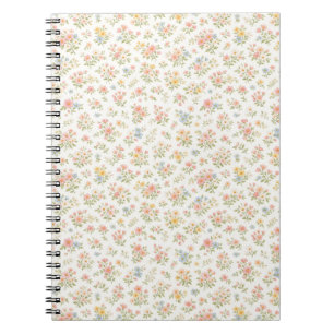 Cuaderno Lindo patrón floral sin costuras pequeño y delicad