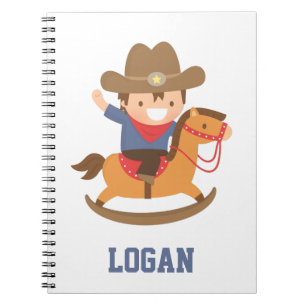 Cuaderno Lindo Pequeño Vaquero en Caballo de Balanza para N