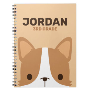 Cuaderno Lindo perrito Corgi con nombre personalizado
