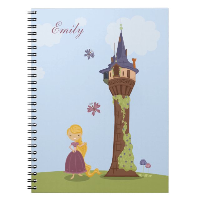 Cuaderno lindo personalizado del rapunzel y de la (Frente)