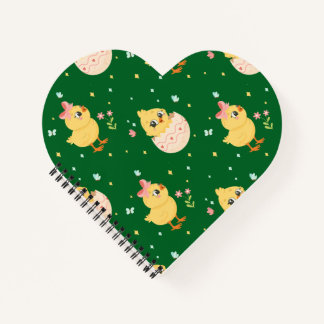 Cuaderno Lindo pollito de Pascua con patrón continuo de laz