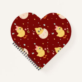 Cuaderno Lindo pollito de Pascua con patrón continuo de laz