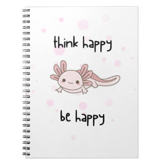Cuaderno lindo portátil axolotl, piensa feliz ser feliz!