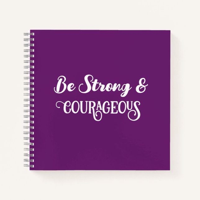 Cuaderno Lindo Púrpura Oscuro Fuerte y Valiente Simple (Anverso)