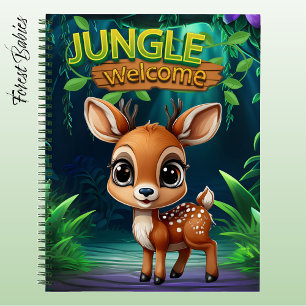 Cuaderno Lindo Reno Jungla Bienvenida Ciervo Fauna Gama 🦌