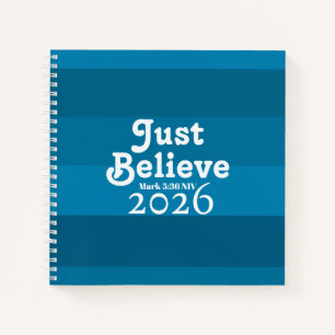 Cuaderno Lindo Solo Cree Fe Tonos de Azul 2026