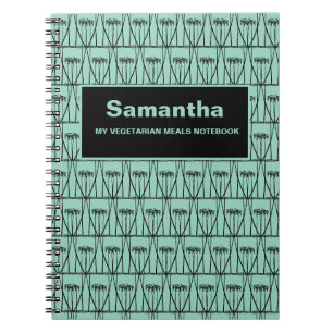 Cuaderno Lindo y verde, patrón de cocoteros de silueta