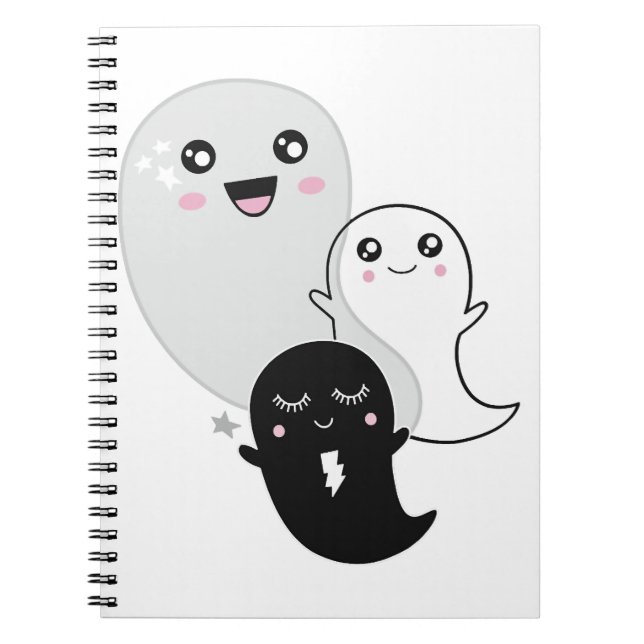 Cuaderno lindos fantasmas halloween kawaii (Frente)