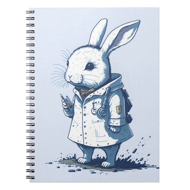 Cuaderno lindos libros de conejo blanco 4 (Frente)