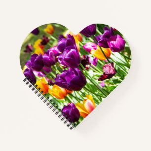 Cuaderno Lindos tulipanes morados y amarillos 