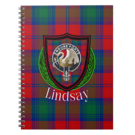 Cuaderno Lindsay Scottish Clan Tartan & Crest