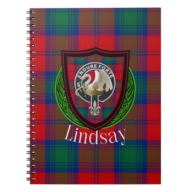 Cuaderno Lindsay Scottish Clan Tartan & Crest (Frente)