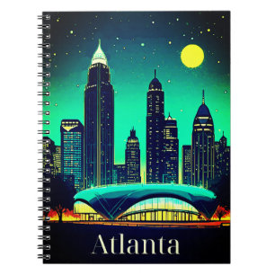 Cuaderno Línea aérea de Atlanta bajo un cielo estrellado