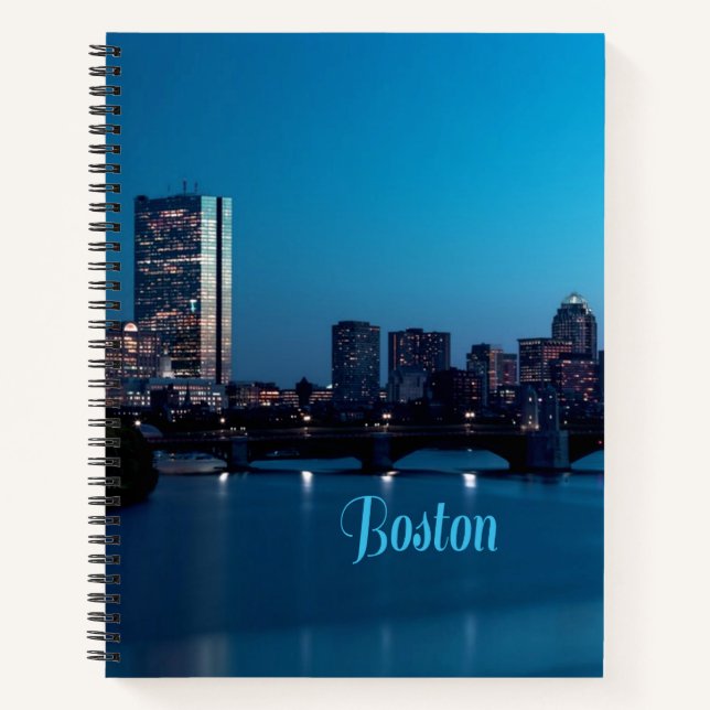 Cuaderno Línea aérea de Boston Massachusetts City Skyline (Anverso)