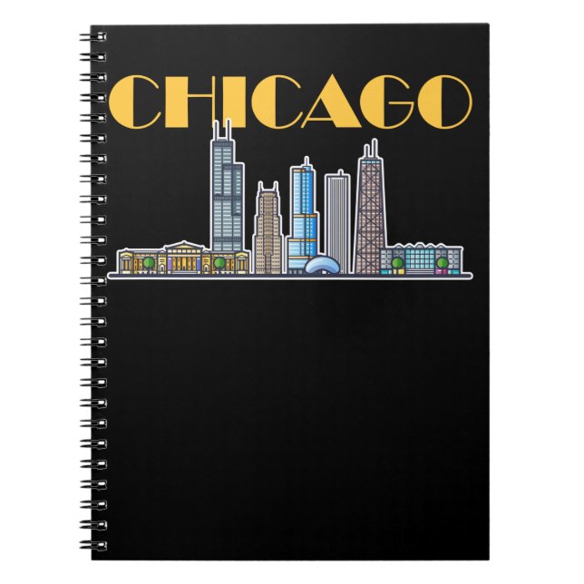 Cuaderno Línea aérea de Chicago Illinois City (Frente)