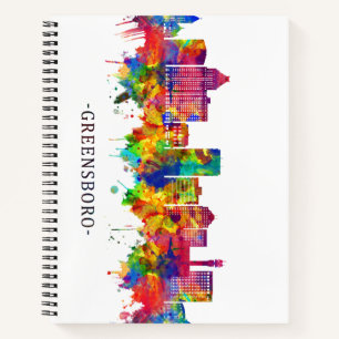 Cuaderno Línea aérea de Greensboro Carolina del Norte