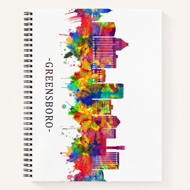Cuaderno Línea aérea de Greensboro Carolina del Norte (Anverso)