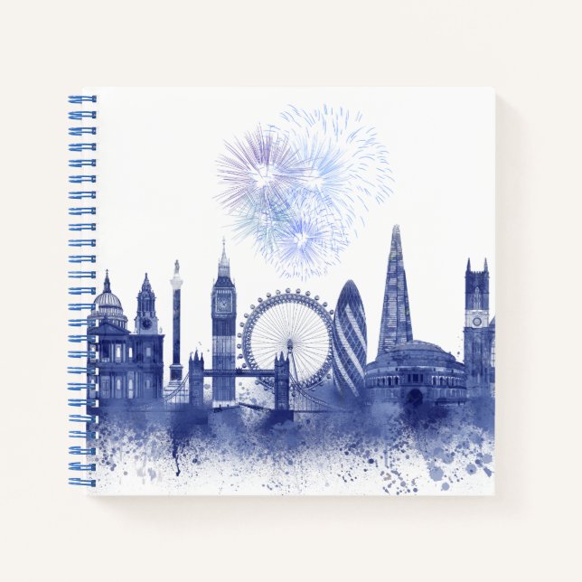Cuaderno Línea aérea de Londres - Azul acuático (Anverso)