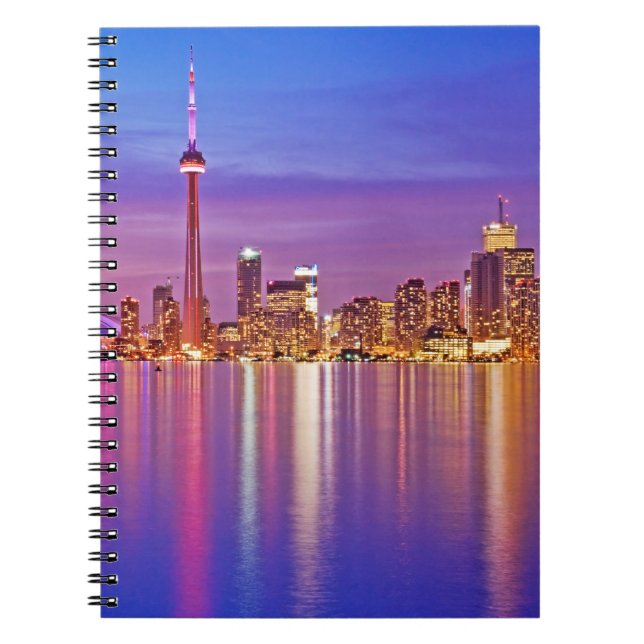 Cuaderno Línea aérea de Toronto al atardecer (Frente)