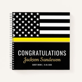 Cuaderno Línea Amarilla delgada del Fiesta de retiro de Dis