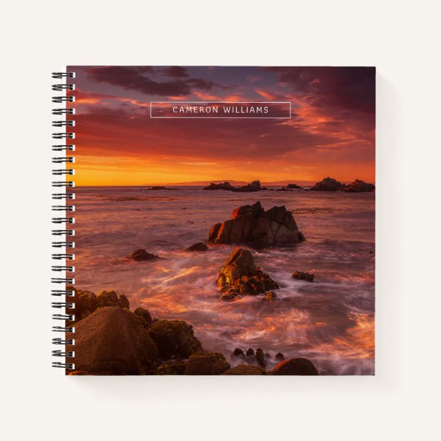 Cuaderno Línea costera | Sunset Pacific Grove Carmel Califo (Anverso)