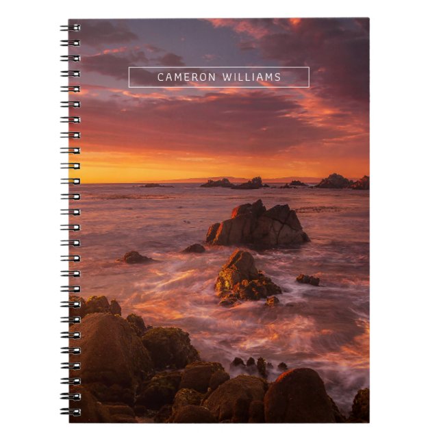 Cuaderno Línea costera | Sunset Pacific Grove Carmel Califo (Frente)