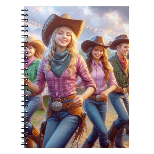 Cuaderno Línea de baile de vaquera occidental (Frente)