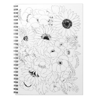 Cuaderno línea de disposición de flores 2