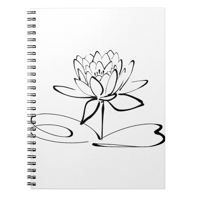 Cuaderno Línea de flores Lotus Blossom Bloom Petal (Frente)