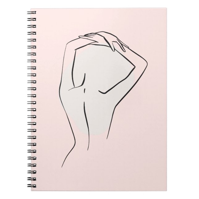 Cuaderno Línea femenina beige de arte de pared de decoració (Frente)