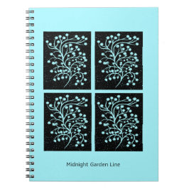 Cuaderno Línea Jardín de Medianoche Niebla Turquesa