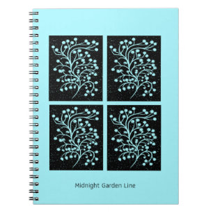 Cuaderno Línea Jardín de Medianoche Niebla Turquesa