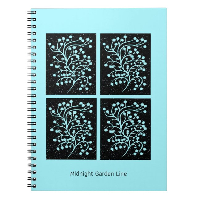 Cuaderno Línea Jardín de Medianoche Niebla Turquesa (Frente)