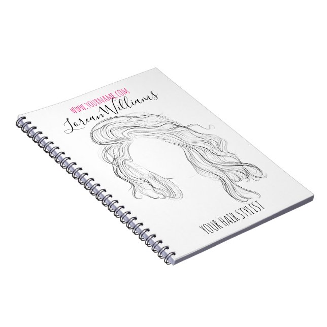Cuaderno Línea minimalista Art Larga Wavy Natural Hair Styl (Lado Derecho)