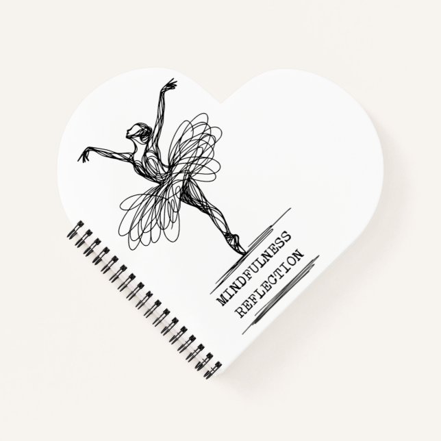 Cuaderno Línea minimalista de arte Ballerina Dance Design (Anverso)