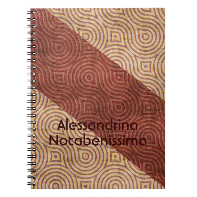 Cuaderno Línea ondulada beige diagonales de Borgoña (Frente)