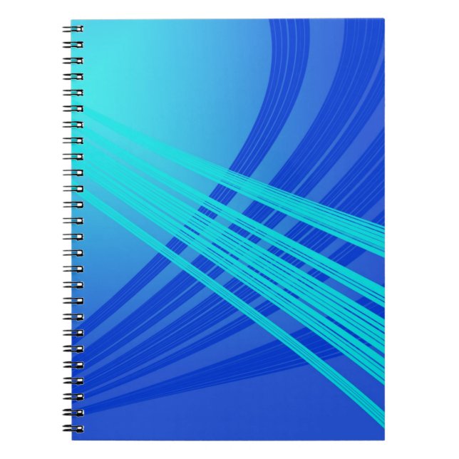 Cuaderno Líneas abstractas azules y Verde azuladas (Frente)