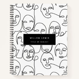 Cuaderno Líneas abstractas modernas se enfrentan a una líne