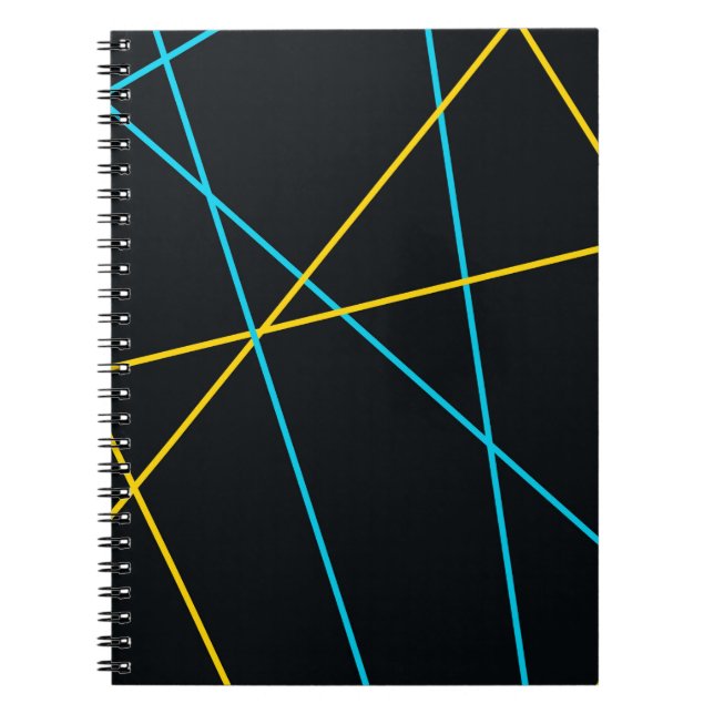 Cuaderno Líneas amarillas, azules, frescas, modernas, urban (Frente)