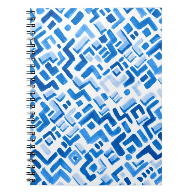 Cuaderno Líneas de acuarela abstractas y patrón de rayas (Frente)