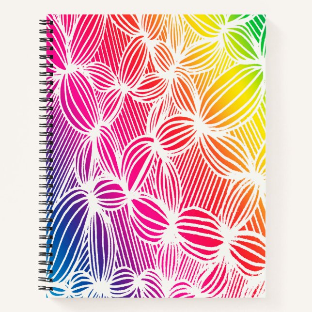 Cuaderno Líneas de arco iris curvadas (Anverso)