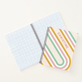 Cuaderno Líneas de arco retro Pink Minimal